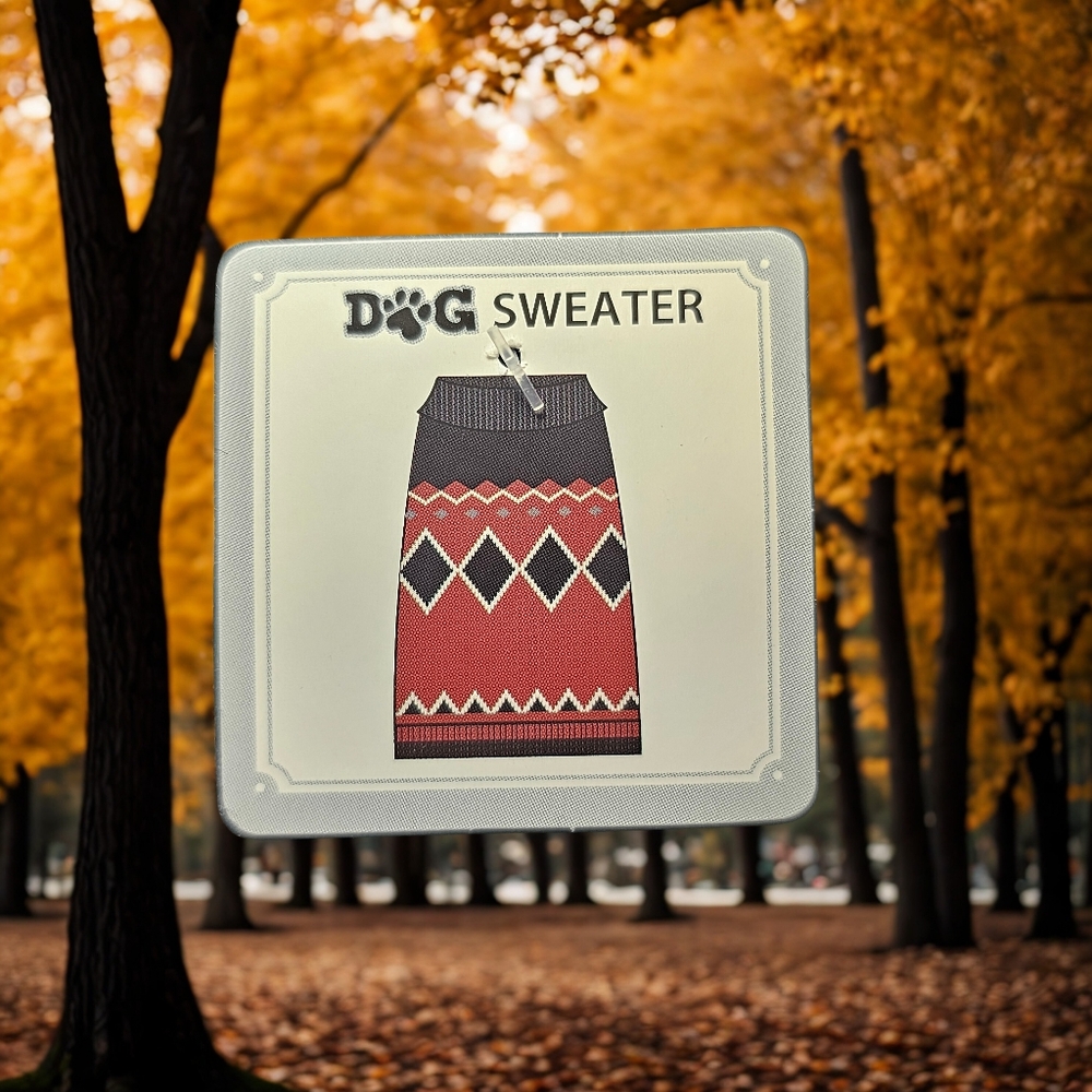 Black and Red Argyle Dog Sweater